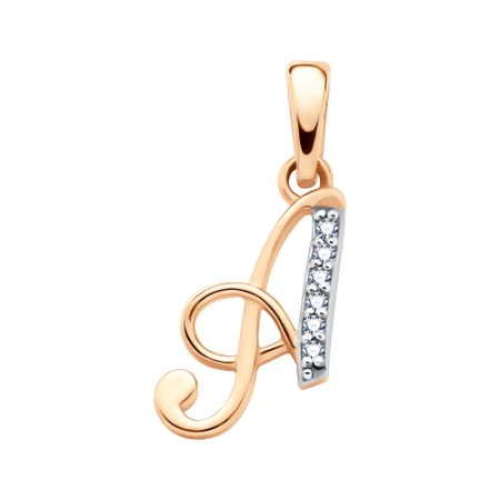 Золотая подвеска буква А с фианитами дневник школьный феникс буква оранжевая