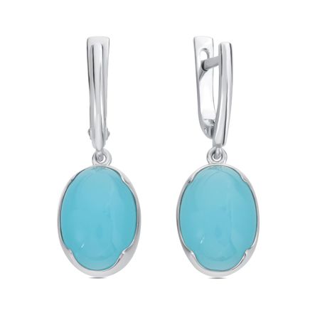 Серьги из серебра с ювелирным стеклом