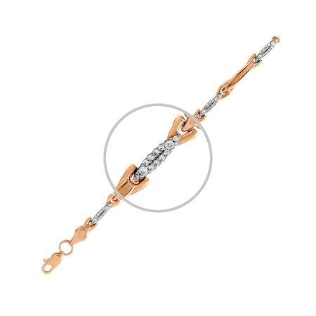 Золотой браслет Ролекс с фианитами и родированием