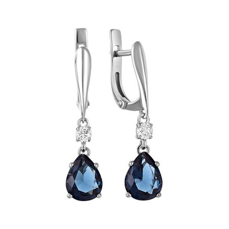 Серьги из серебра с алпанитами и фианитами