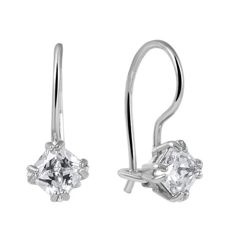 Серьги детские из серебра с фианитами