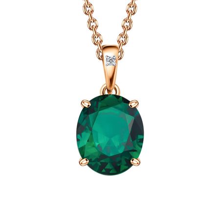 Золотая подвеска с изумрудом и бриллиантом