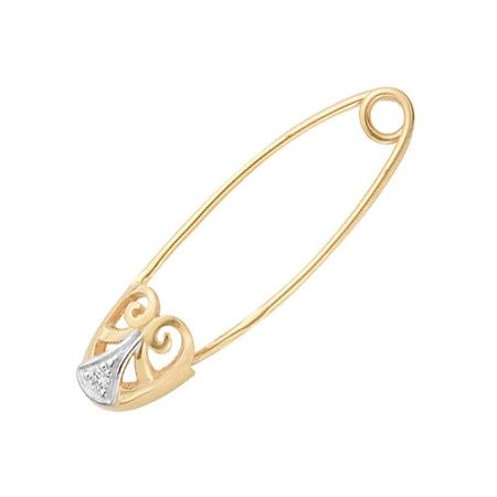 Золотая булавка с фианитом