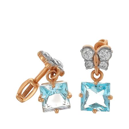 Золотые серьги Бабочка с топазами и фианитами мебельные петли naierdi мини бабочка бронзовые золотые серебряные 30 шт