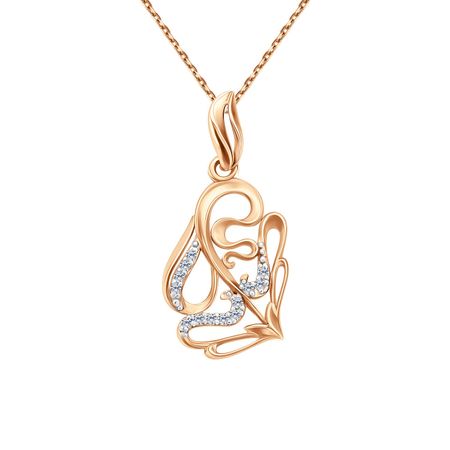 Золотая подвеска с фианитами со знаком зодиака Стрелец