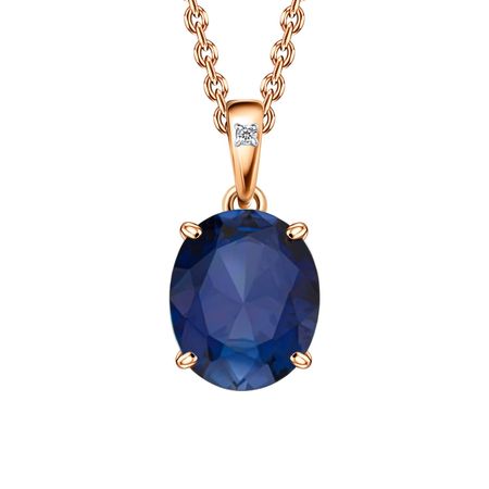 Золотая подвеска с сапфиром и бриллиантом