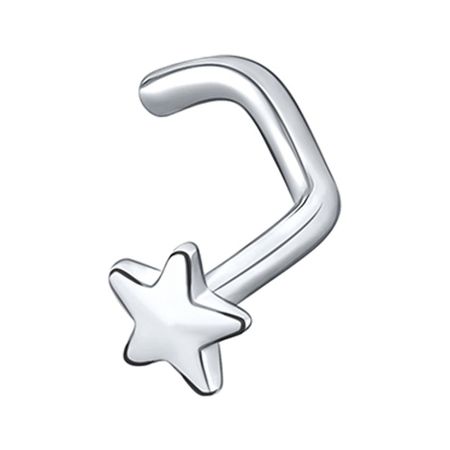 Серебряный пирсинг Звезда с родированием