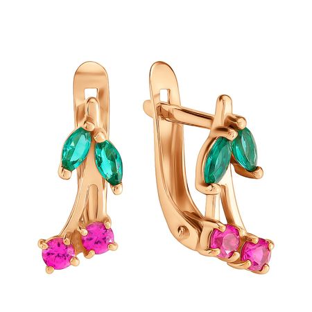 Золотые детские серьги Вишня с фианитами pilot вишня в у перьевая ручка золотое перо