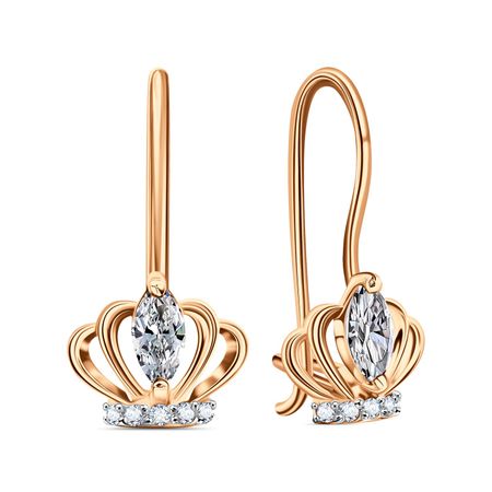 Золотые детские серьги Корона с фианитами татьяна авлошенко ная корона