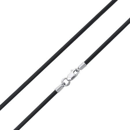 Каучуковый шнурок с серебряным замком