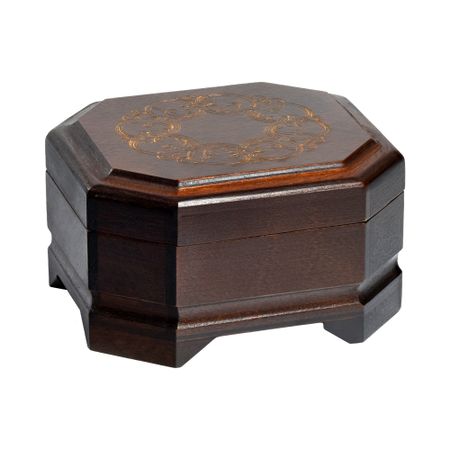 Деревянная шкатулка для ювелирных украшений Орнамент 12х11 см