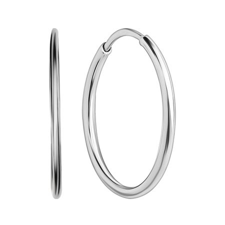 Серебряные серьги с родированием и алмазной гранью 25 мм