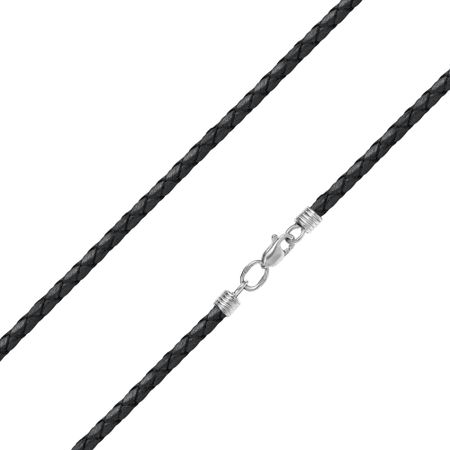 Кожаный шнурок с серебряным замком