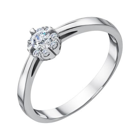 Кольцо из золота с кристаллом SWAROVSKI и фианитами