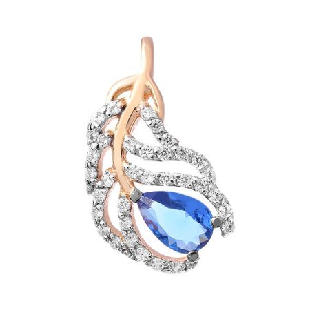 Золотая подвеска Перо с фианитами елена геос шуба перо и золотая статуя