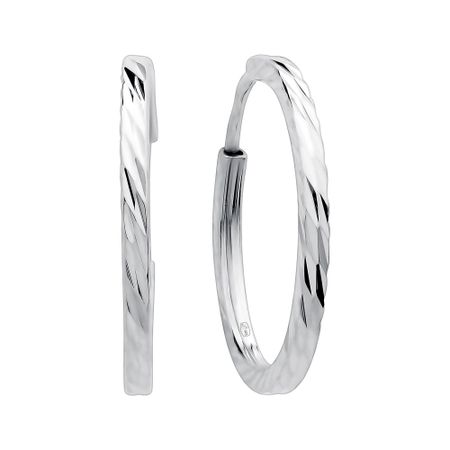 Серебряные серьги с родированием и алмазной гранью 1.5 мм