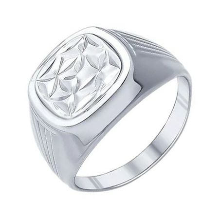 Серебряная печатка с родированием