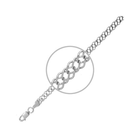 Серебряная цепочка Ромб с алмазной гранью и родированием