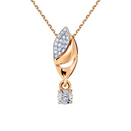 Золотая подвеска с бриллиантами и родированием с алмазной гранью