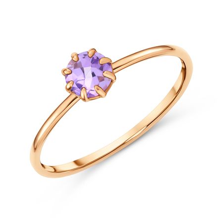 Золотое детское кольцо с аметистом