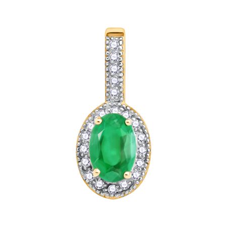 Золотая подвеска с изумрудом и бриллиантами