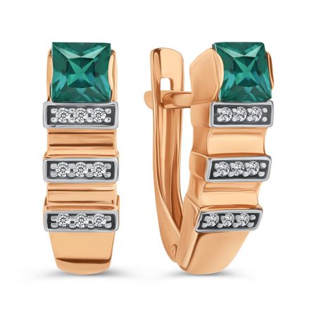 Серьги TALANT из золота с кварцем и фианитами