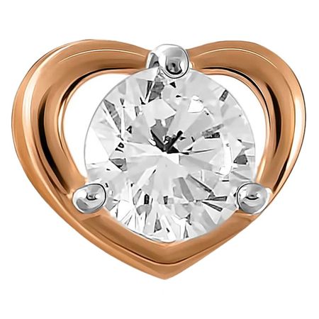 Золотая подвеска Сердце с фианитом