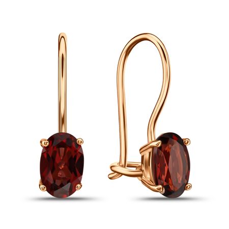 Золотые детские серьги с гранатом