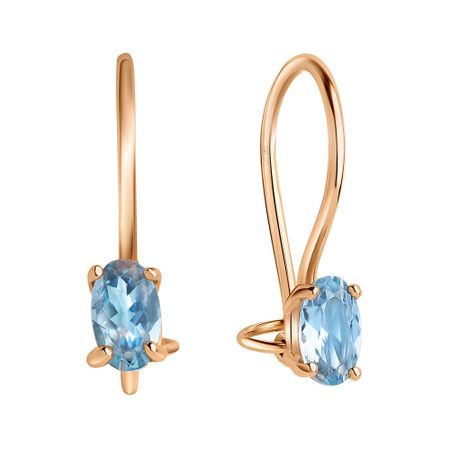 Золотые детские серьги со шпинелью нано