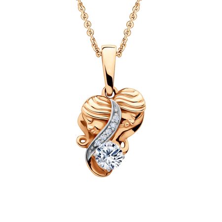 Золотая подвеска с фианитами со знаком зодиака Близнецы каган роберта близнецы из аушвица ученик доктора менгеле