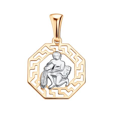 Золотая подвеска со знаком зодиака Водолей