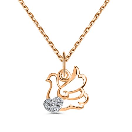 Золотая подвеска Птица с фианитами