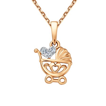 Золотая детская подвеска с фианитами