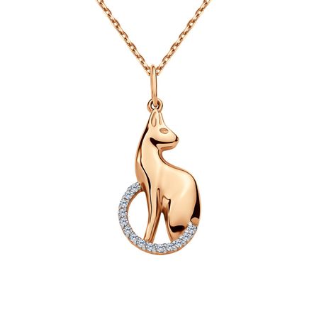 Золотая подвеска Кошка с фианитами нюта яковлева кошка шкодя и ее маленькое королевство