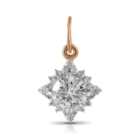 Золотая подвеска Снежинка с фианитами
