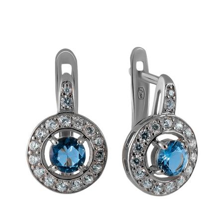Серебряные серьги с алпанитами и фианитами