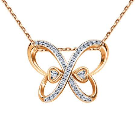 Золотая подвеска Бабочка с фианитами