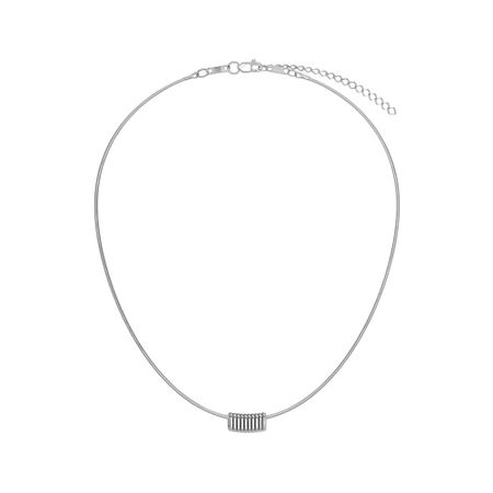 Серебряное колье Якорь и Звенья с родированием