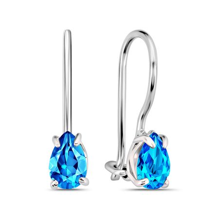 Серьги детские из серебра с топазами Swiss