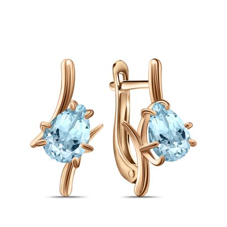 Золотые серьги с топазом Sky