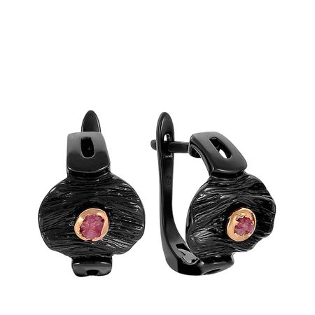 Серьги из серебра с рубинами