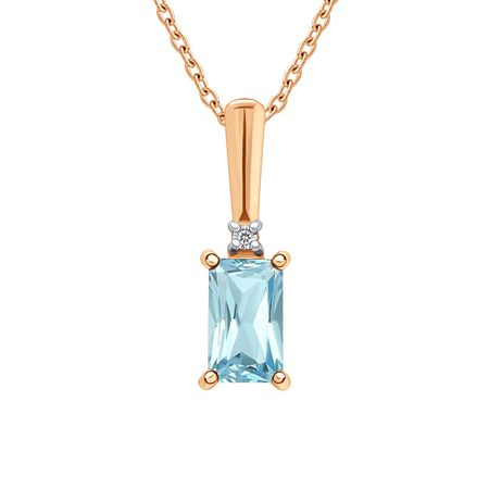 Золотая подвеска с топазом и бриллиантом