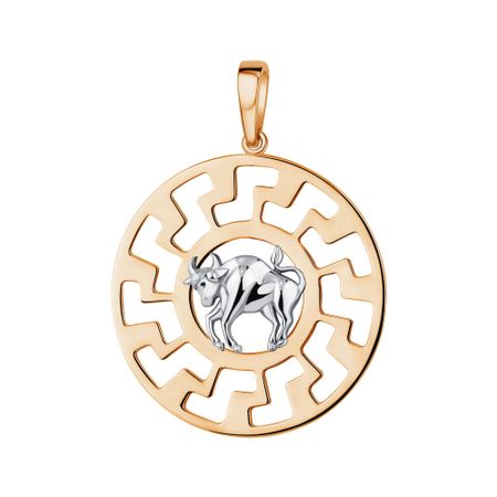 Золотая подвеска со знаком зодиака Телец