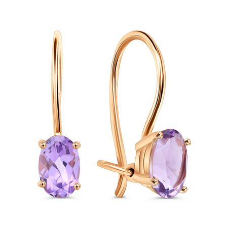 Золотые детские серьги с аметистами