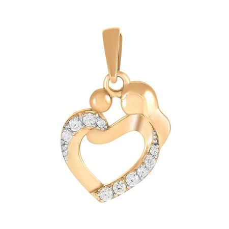 Золотая детская подвеска с фианитами