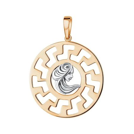 Золотая подвеска со знаком зодиака Дева