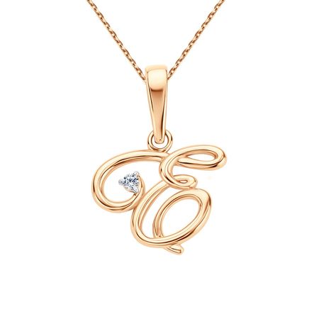 Золотая подвеска буква Е с фианитом