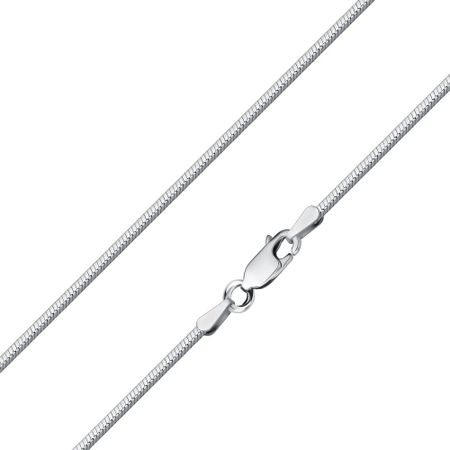 Серебряная цепочка Мягкий снейк с родированием