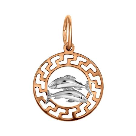 Золотая подвеска со знаком зодиака Рыбы
