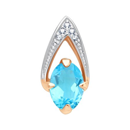 Золотая подвеска с топазом Swiss и бриллиантами